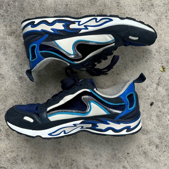 Sandro Paris Flame Sneakers, 3 blues, size 40 - Picture 6 of 11